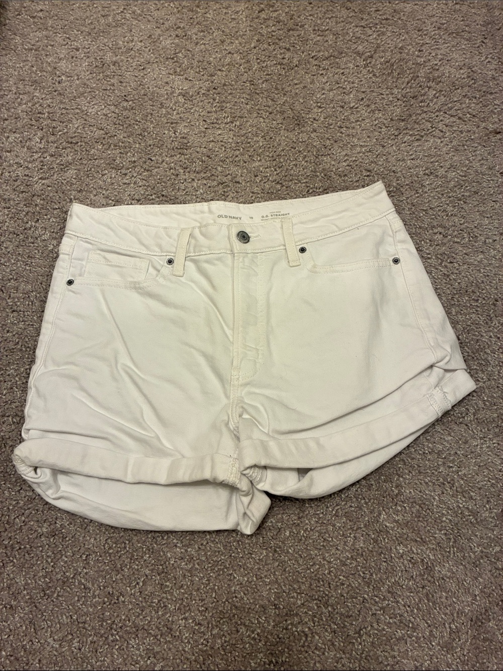Old Navy White Roll-Cuff Denim Women’s Shorts